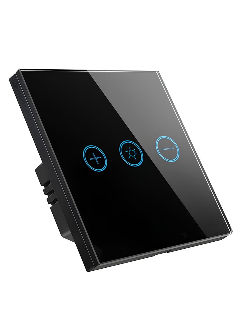 Smart Dimmer Switch, Smart WiFi Light Switch with Glass Panel, 1 Gang & 1 Way, Neutral Wire Required, Compatible with Alexa and Google Home, Touch & App Remote Control, Timing Function & Voice Control (Black) - Image 1