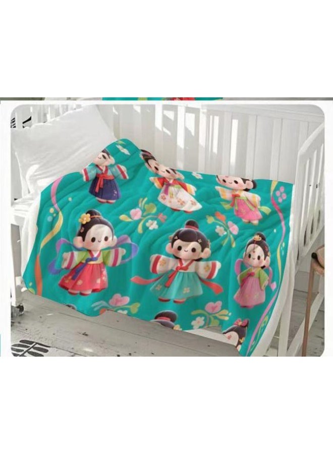 عام بطانية رقيقة من الفانيلا الكرتونية للأطفال والرضع (دافئة ومريحة، ومناسبة للنوم والألعاب) 70 سم * 100 سم - Image 2