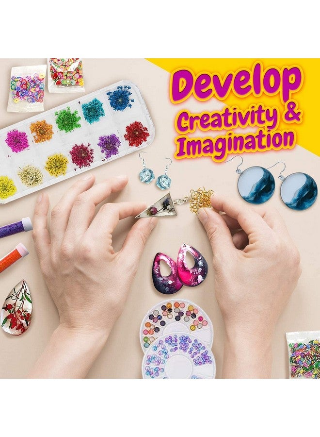Jubilant Resin Decoration Accessories Art Kit - Jewellery Making Supplies for Beginners with Dried Flowers Mica Powder Gold Foil Flakes Craft Glitter Nail Art Gems DIY,Resin, Metal - Image 5