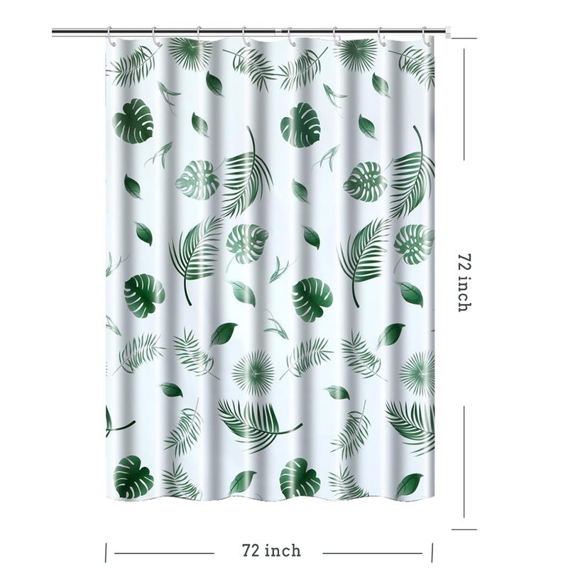 TIKABC Shower Curtain Liner, 4G PEVA Green Leaf Shower Liner, Plastic Waterproof Shower Curtains, 72x72 inch with Grommet Holes 3 Magnetic Weights - Image 5
