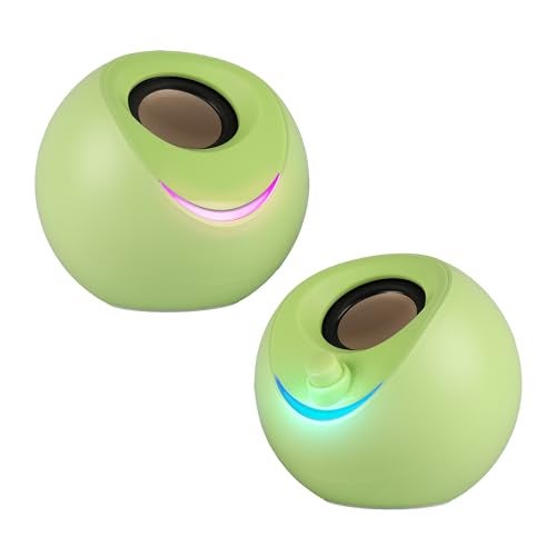ZEBRONICS Blues 2.0 Computer Speakers, 8 Watts, 45° Elevated Drivers, Dual Passive Radiators, USB Powered, AUX, Volume Control Knob, RGB LED, for Laptops & Desktop (Green) - Image 1