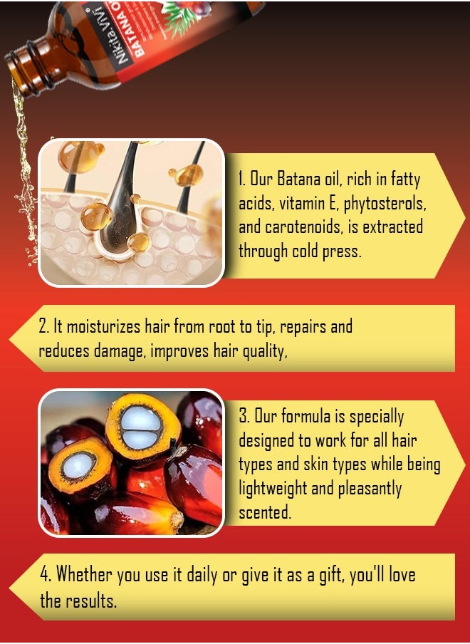 NIKITA.VIVI Natural Batana Oil with Roller for Hair Care Hair Conditioner Oil for Thin Hair Repair Damaged Hair Nourishes Thin Hair Scalp Skin and Loss Hair Growth Fit for All Hair Types Raw Batana Oil 60ml  - Image 5