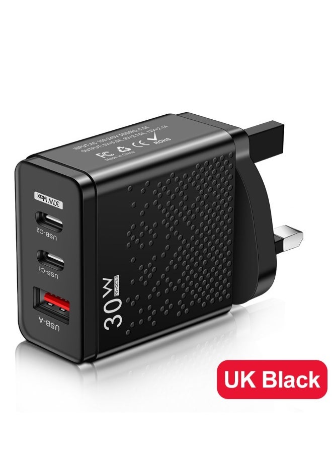 ماركة غير محددة - شاحن هاتف محمول متعدد الوظائف 30 واط - شاحن USB + شاحن PD نوع C مع شحن سريع 2.4 - محطة شحن إنفينو متوافقة مع آيفون، بيكسل، سامسونغ، هواوي، وآبل - Image 1