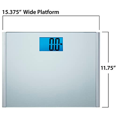 EatSmart Precision Plus Digital Bathroom Scale, 440 lb Capacity, Ultra-Wide Platform with Step-On Technology, Accurate Body Weight Scale, Grey - Image 4
