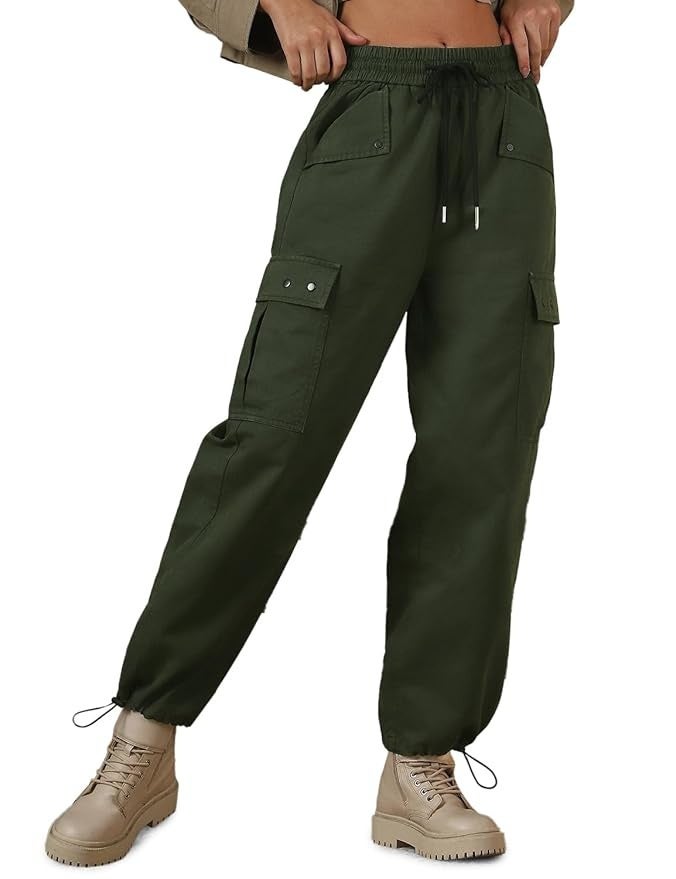 fyltr Women's Cargo Utility Trouser - 100% Cotton | Adjustable Hem | Drawstring Closure | Utility Pockets | Trousers for Women - Image 1