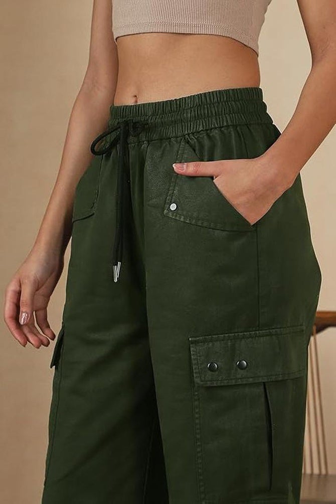 fyltr Women's Cargo Utility Trouser - 100% Cotton | Adjustable Hem | Drawstring Closure | Utility Pockets | Trousers for Women - Image 5