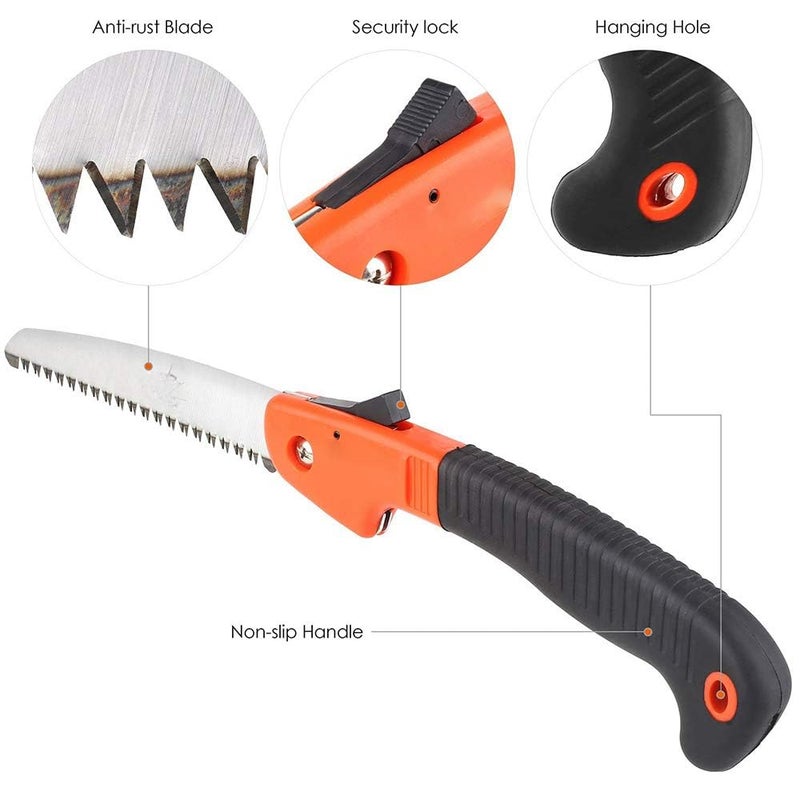 JR ENTERPRISE 2032cm Chromium Steel 3Edge Pruning Saw with Plastic Cover and Grip Handle  - Image 3