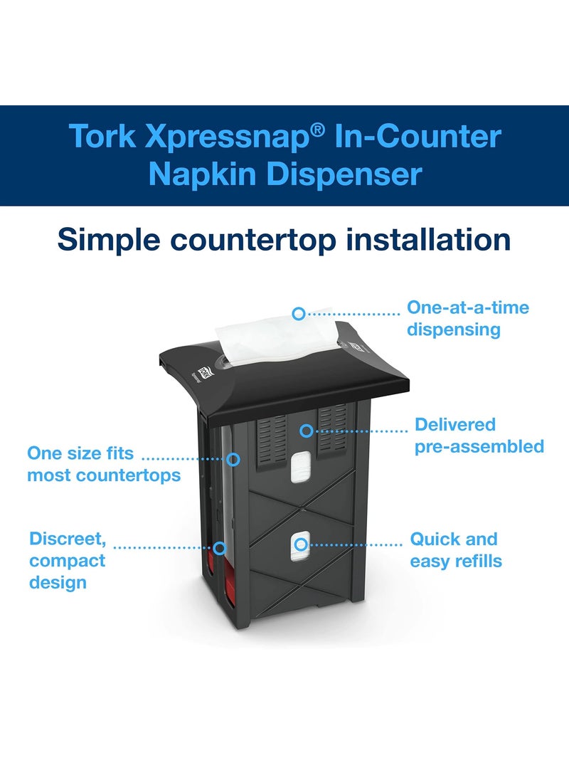 Tork Xpressnap InCounter Napkin Dispenser Black N4 Signature Range 135 x 99 x 7 6032120