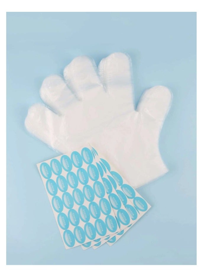 100pcs disposable clear plastic gloves, one size fits all - Image 4