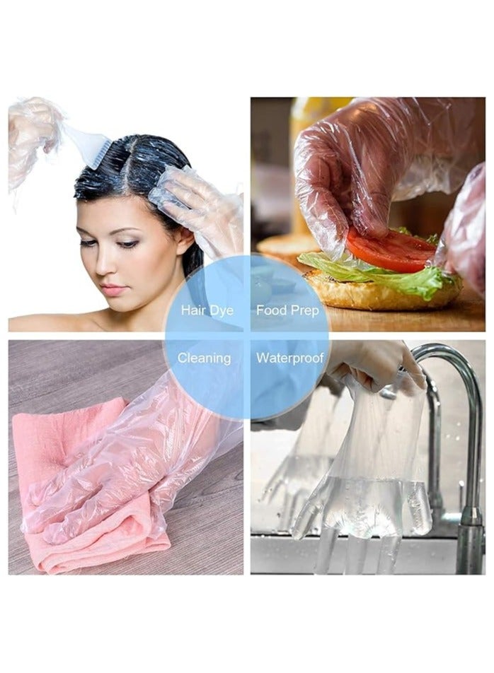100pcs disposable clear plastic gloves, one size fits all - Image 5