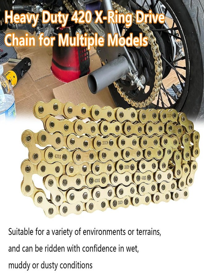 BIGLKNM Gold 420 X-Ring Chain 110 Links 420 Motorcycle Drive Chain with Connecting Master for ATV Dirt Bike - Image 5
