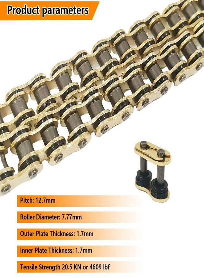 BIGLKNM Gold 420 X-Ring Chain 110 Links 420 Motorcycle Drive Chain with Connecting Master for ATV Dirt Bike - Image 2
