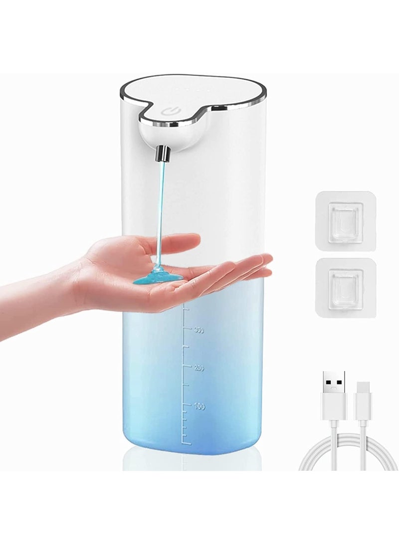 Automatic Liquid Soap Dispenser, 13.5oz/400ML Wall Mount Soap Dispenser, USB Rechargeable, Touchless Hand Dish Soap Dispenser Waterproof Pump, for Bathroom, Kitchen White  - Image 1