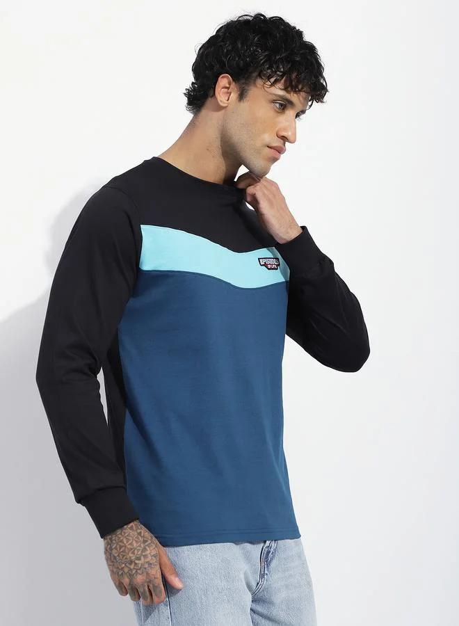 Dillinger Men Regular Fit Cut and Sew Panel T-Shirt