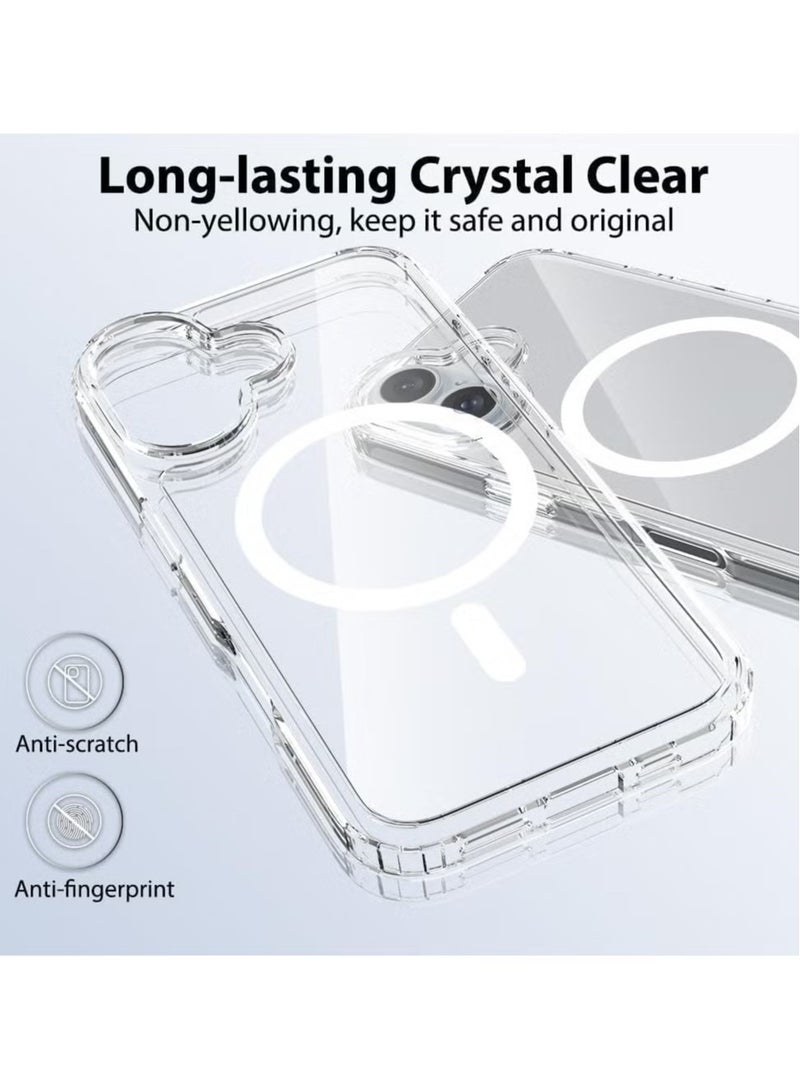 JAJEEK Magnetic Crystal Clear Case for iPhone 16 – Premium Transparent Protection, Shockproof, Slim Design, Enhanced Durability, Easy Snap-On Magnetic Closure, Anti-Yellowing, and Anti-Scratch – Crystal Clear Protection for Your iPhone - Image 4