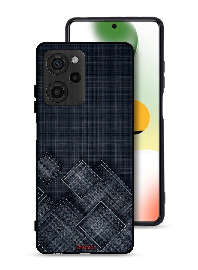 Tolwak Xiaomi Poco X5 Pro Protective Case Cover Squares Pattern On Cloth - Image 1