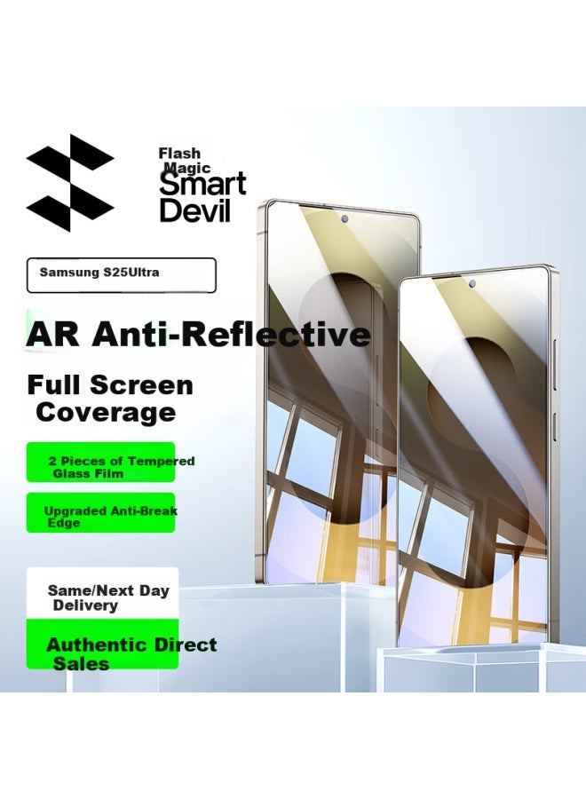 Smartdevil Tempered Glass Screen Protector For Samsung Galaxy S25 Ultra, Full Coverage, High Definition, Full Glass, Shatterproof, Anti-fingerprint, Two-pack With Application Tool - Image 1