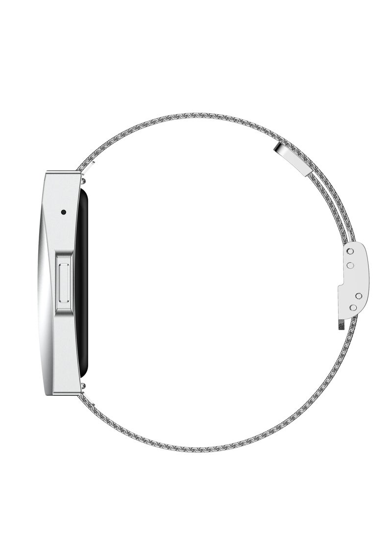 LIGE Call Reminder Smart Bracelet for Men Women Pedometer Health Monitoring Sport Fitness Tracker with Double Silver Changeable band - Image 3