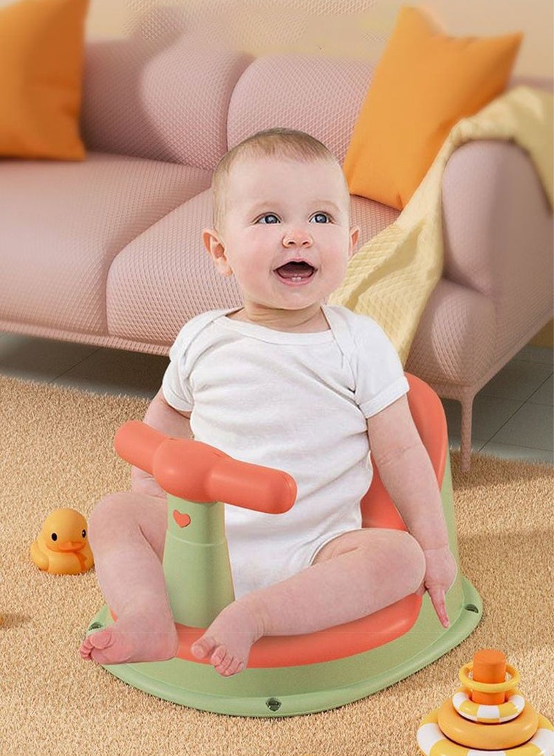 Baby Bath Seat, Sit-Stand Shower Seat For 6 Months And Above, Non-Slip Padded, Safety Suction Cups, 4 Universal Wheels, Can Be Used As A Child's Twisted Pushchair - Image 5