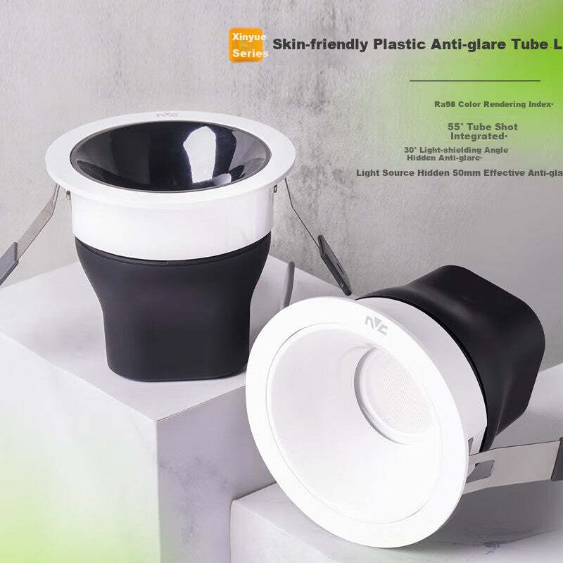 JD Jing Zao NVC LED Downlight for Home Living Room Ceiling Recessed Anti-Glare White Cup, 7W Smart Stepless Dimming [Yuhua] Ra95 - Image 2