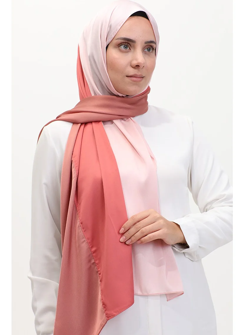 Sefa Merve Karaca Tricolor Shawl 81049-13 Pinky Dark Salmon