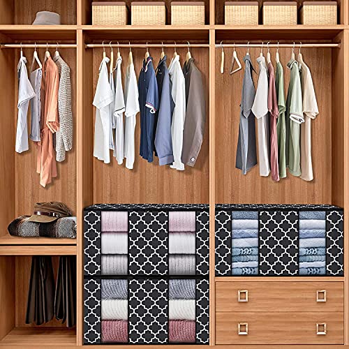 KIKA HOMS Moroccan Print Clothes Storage Bag Organizer [1 Pack/100L], Large Capacity Clothes Organization for Comforter, Blanket, Bedding, Black - Image 4