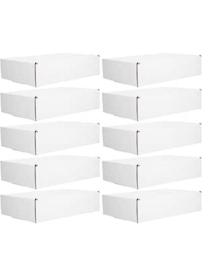 10pcs Thick White Corrugated Paper Shipping Boxes 220x155x53mm for Mailing Storage Small Business - Image 1