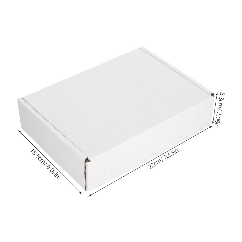 10pcs Thick White Corrugated Paper Shipping Boxes 220x155x53mm for Mailing Storage Small Business - Image 3