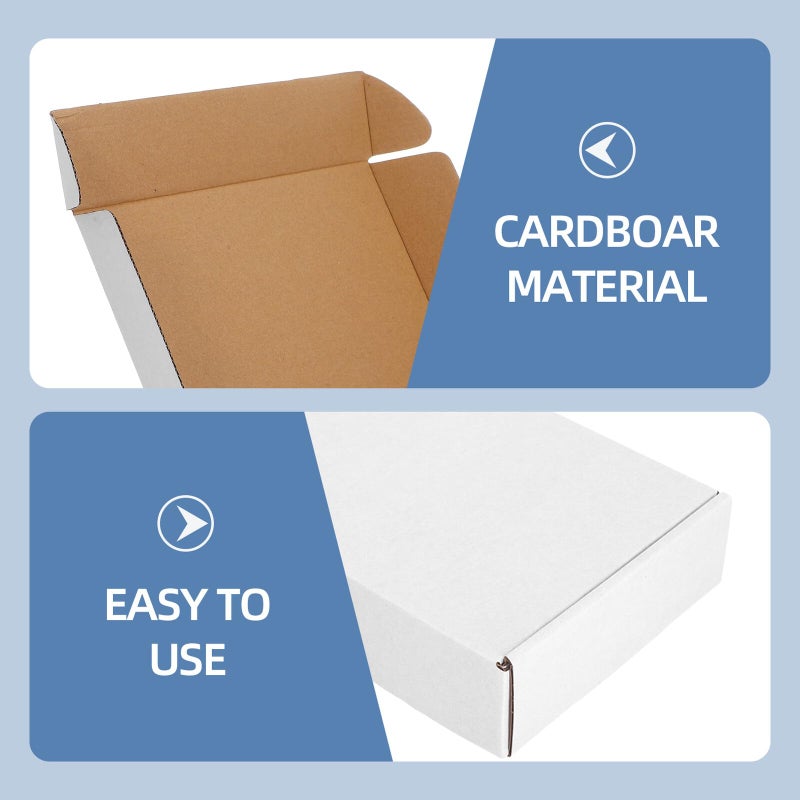 10pcs Thick White Corrugated Paper Shipping Boxes 220x155x53mm for Mailing Storage Small Business - Image 4