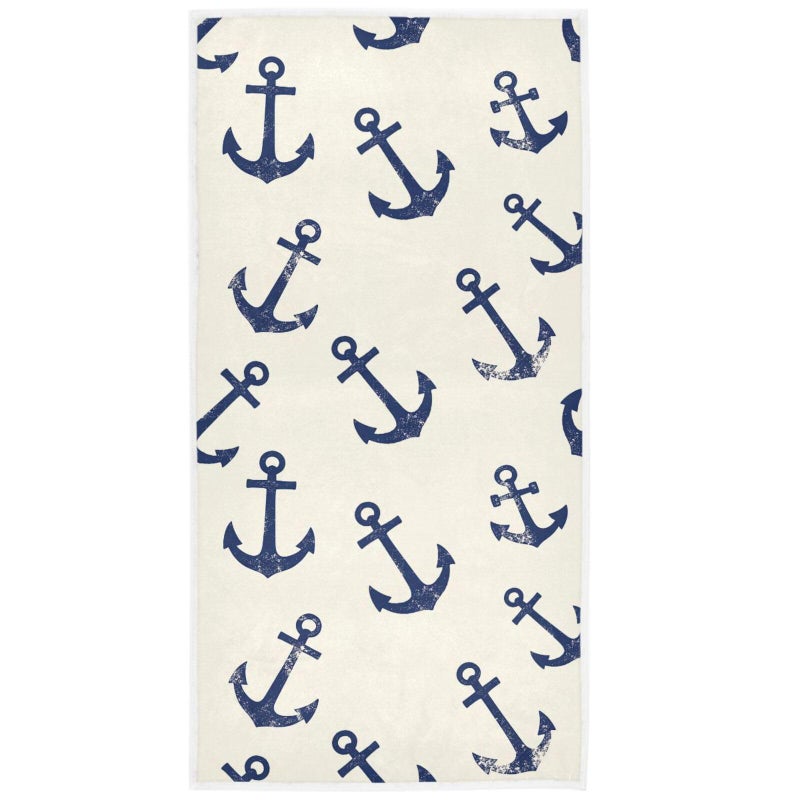 Pfrewn Nautical Retro Anchors Hand Towels 16x30 in Navy Anchor Bathroom Towel Soft Absorbent Ocean Sea Underwater Summer Small Bath Towel Kitchen Dish Guest Towel Home Bathroom Decorations