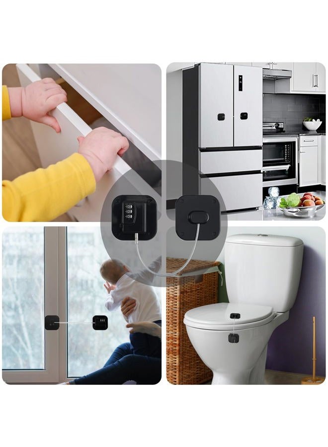 kusaiooi Fridge Lock Refrigerator Freezer Childproof Locks for Adults Cabinets and Drawers Easy Install No Keys Needed Combo Lock Multifunctional Child Safety Cabinet Locks (Black 2 Pack) - Image 5