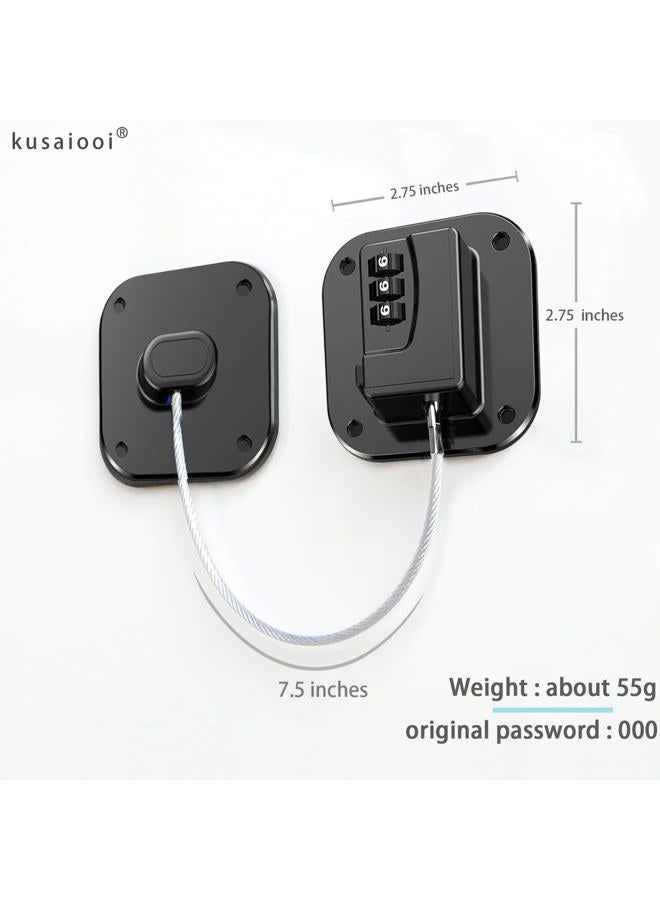 kusaiooi Fridge Lock Refrigerator Freezer Childproof Locks for Adults Cabinets and Drawers Easy Install No Keys Needed Combo Lock Multifunctional Child Safety Cabinet Locks (Black 2 Pack) - Image 2