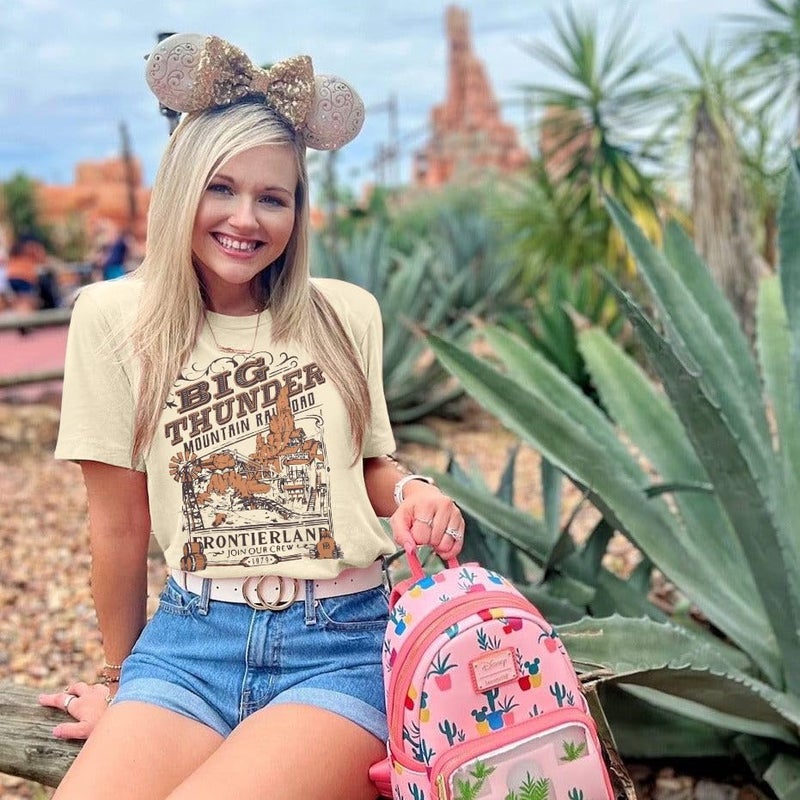 LUKYCILD Magical Shirt for Women Magic Kingdom Shirts Oversized Graphic Short Sleeve T-Shirt Casual Holiday Vacation Tee Tops Apricot - Image 4