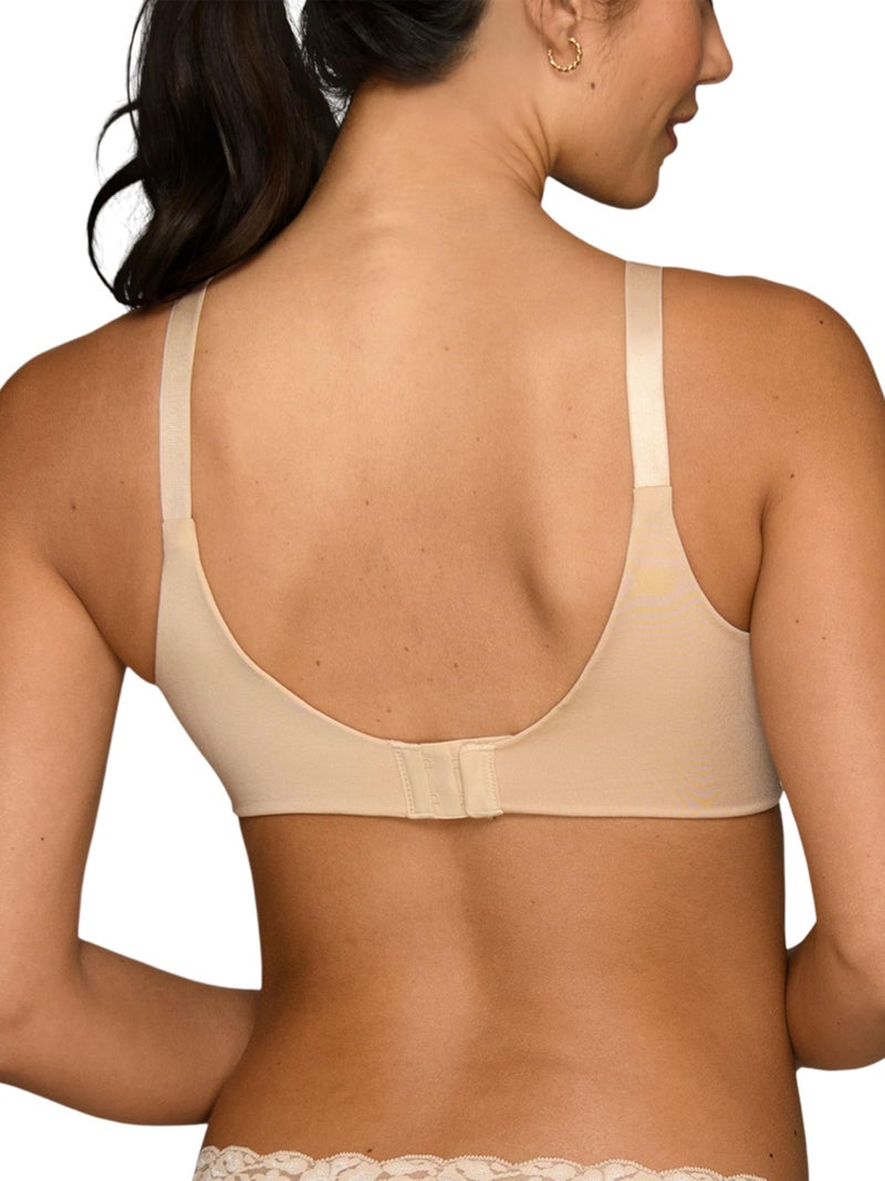 Vanity Fair Womens Full Coverage Beauty Back Smoothing Bra, 4-way Stretch Fabric, Lightly Lined Cups Up To Dd Bra, Wireless - Beige, 34B US - Image 3