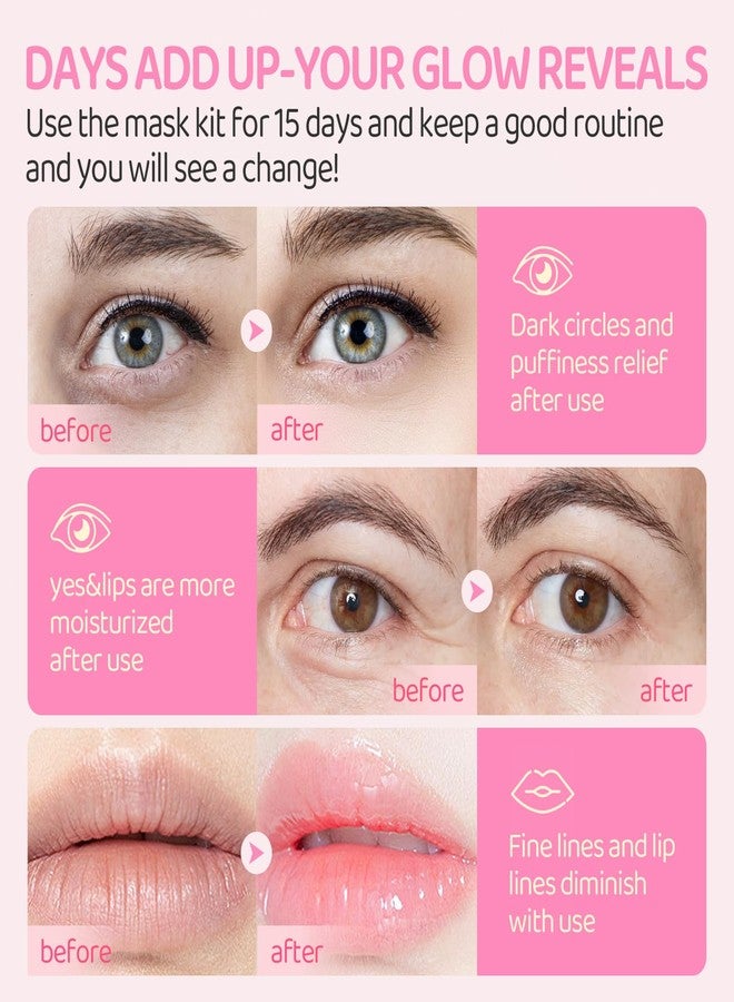 InfiniteRelax 30PCS Lip Masks & Gel Eye Masks,Crystal Collagen Eye Patches for Puffy Eyes, Moisturizing& Reducing Fine Lines Dark Circle Eye Patches for Women Men - Image 3