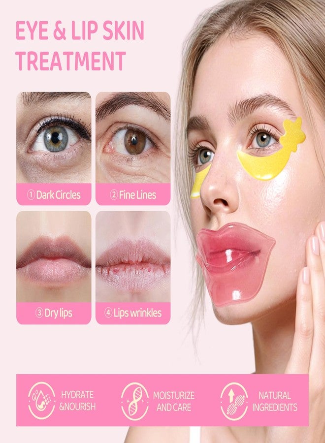 InfiniteRelax 30PCS Lip Masks & Gel Eye Masks,Crystal Collagen Eye Patches for Puffy Eyes, Moisturizing& Reducing Fine Lines Dark Circle Eye Patches for Women Men - Image 2