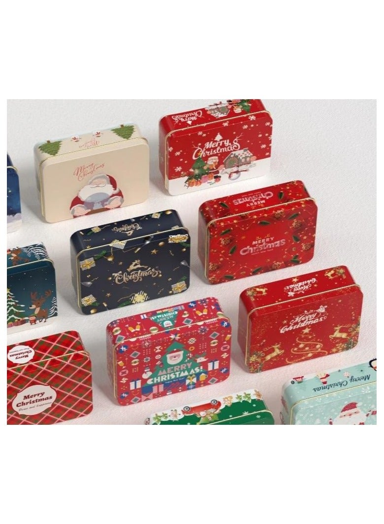 Two rectangular metal Christmas boxes, one measuring 17 cm in length and 10 cm in width, and the other smaller, measuring 13 cm in length and 10 cm in width. - Image 2