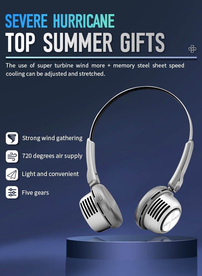 إسكدنيا Bladeless Neck Fan, Silent Neck Fan, 5 Levels Of Wind Speed Adjustment, Suitable for Long-Term Wear - Image 2