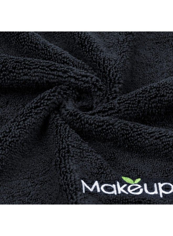 Orighty مناديل إزالة المكياج فائقة النعومة وسريعة الجفاف من الألياف الدقيقة، مناشف وجه ماصة لإزالة المكياج، مناشف وجه بحجم 13 × 13 بوصة، عبوة من 6 قطع باللون الأسود - Image 3