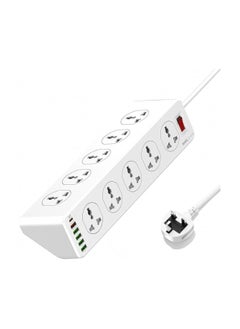 Y&D Surge Protector Power Strip,Extension Socket,30W 6-Port USB Charger Strip with 10*Outlets/5 *USB / 1 * PD USB-C Wall Adapter Fast Charging,2500 Watt, 2 Meter Cable  - Image 1