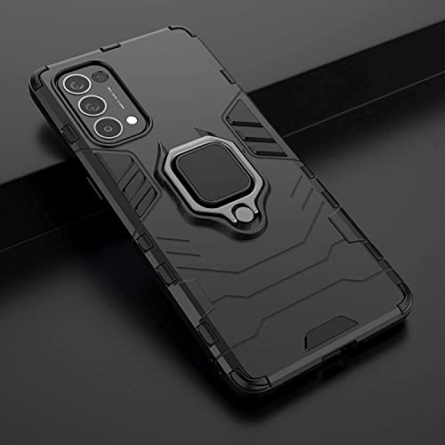 WOW IMAGINE Shock Proof Back Case Mobile Cover for Oppo Reno8 T | Reno 8T 5G | Back Cover Case (Tough Armor | Hybrid PC + TPU | Ring Holder & in-Built Kickstand | Black) - Image 4