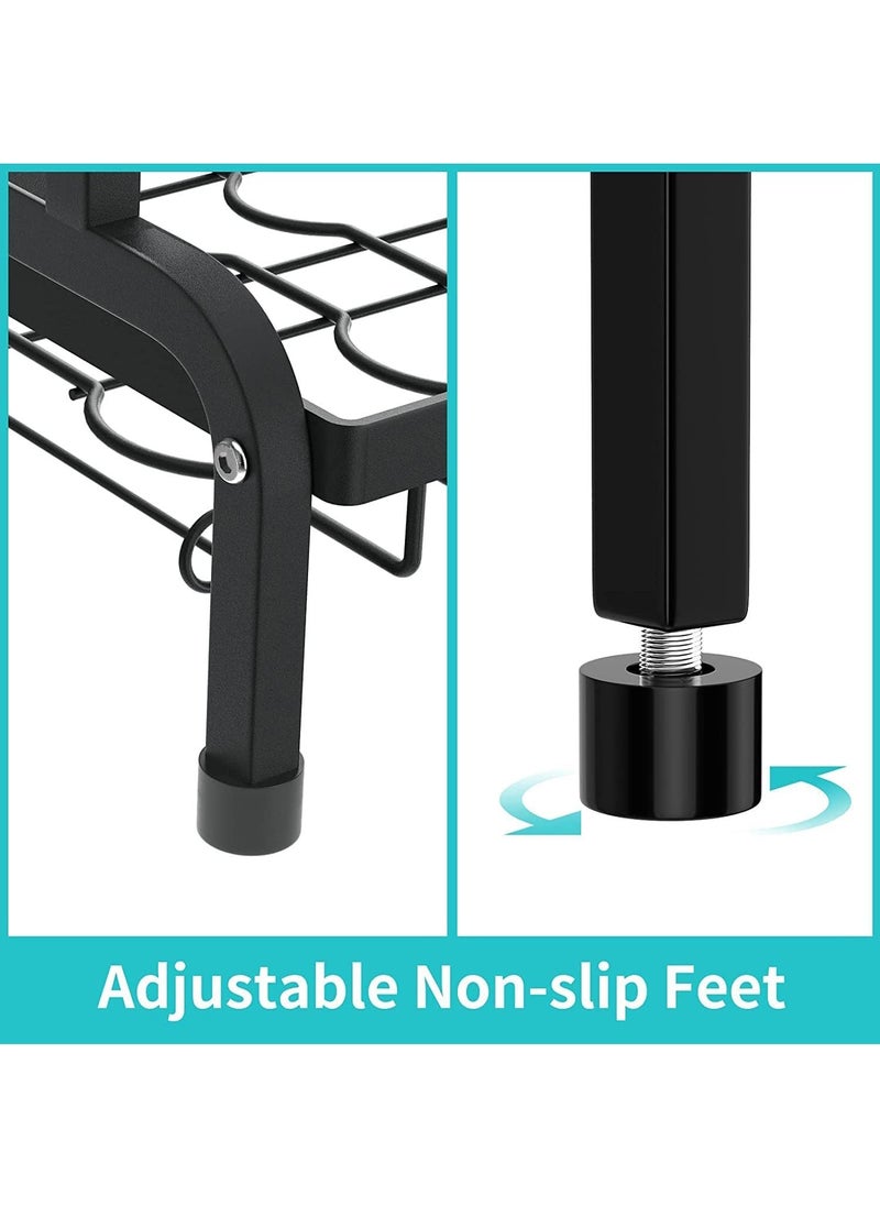 Arabest 3 Tier Cutlery Drying Rack Large Stainless Steel Adjustable Drainer Set Compact for Kitchen Counter Black  - Image 4
