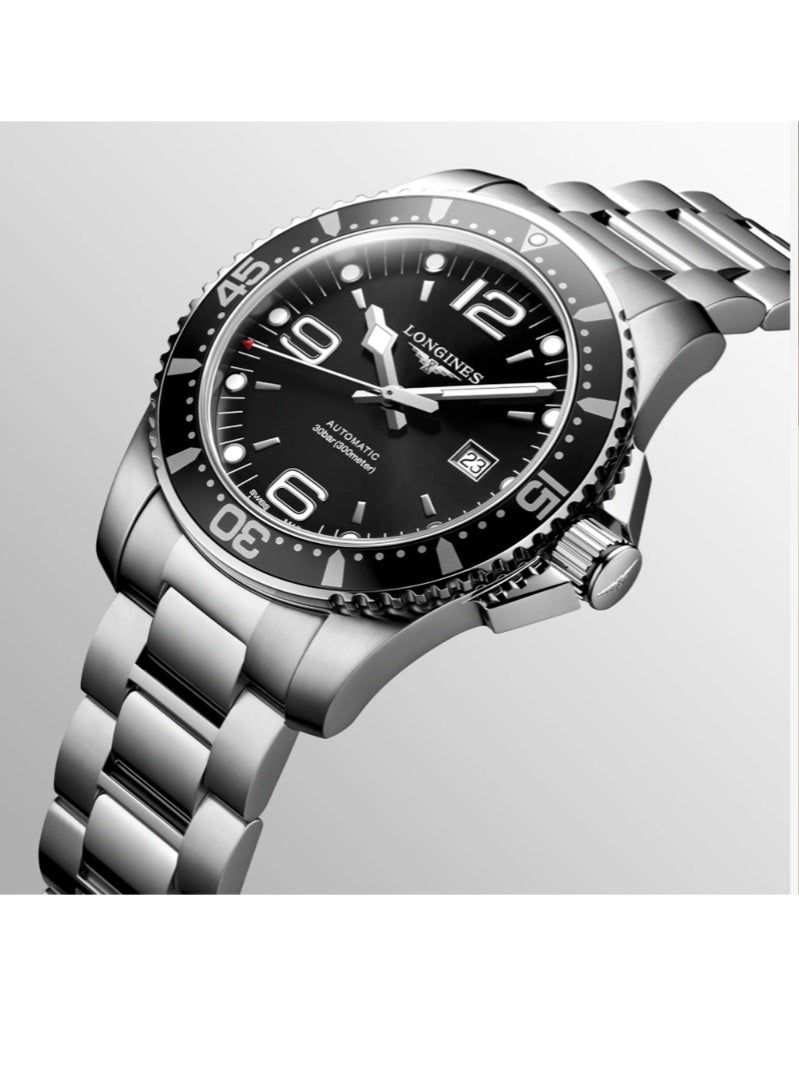 Longines HYDROCONQUEST series, men's high-end watch, automatic winding, diameter 44.00 mm, stainless steel-black - Image 2