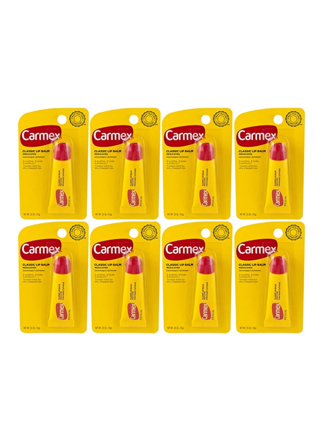 CARMEX Classisc Lip Balm Medicated 035 Oz (Pack Of 8) Yellow/Red 10x8grams - Image 1