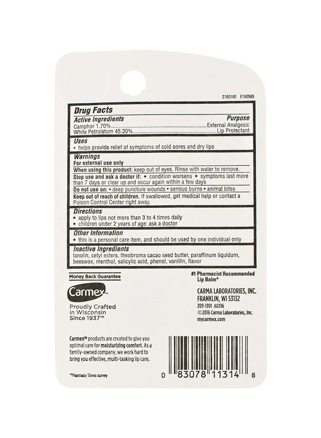 CARMEX Classisc Lip Balm Medicated 035 Oz (Pack Of 8) Yellow/Red 10x8grams - Image 3