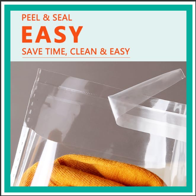 iMailer 100 Pcs -13" x 15" Clear Plastic Cellophane Bags-Resealable Self Sealing Cello Poly Bags for Prints, Photos, Documents, Clothing, T-Shirt - Image 3