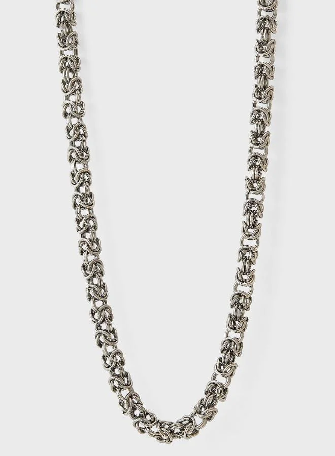 GUESS Silver Long Steel Necklace for Men | Best Price UAE