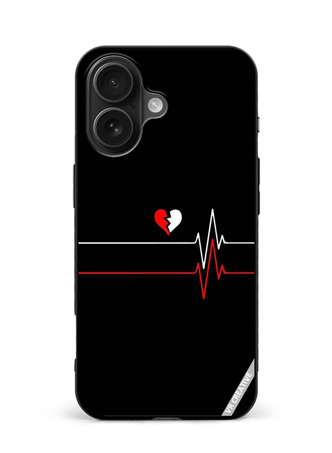 Protective Case Cover For Apple iPhone 16 Plus Heartbeat Design Multicolour