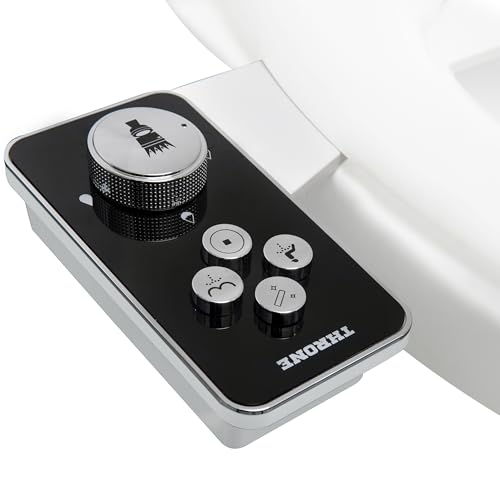 Throne Bidet Attachment - USA Patented - Non-Electric Self Cleaning Water Sprayer Toilet Bidet Seat Attachment, Double Nozzle (Frontal & Rear Wash), Easy Install (Black) - Image 1