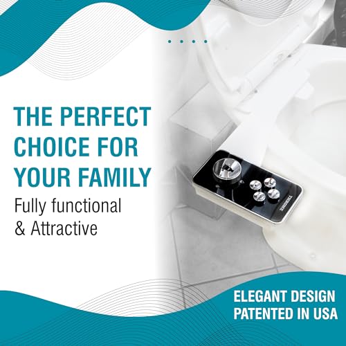 Throne Bidet Attachment - USA Patented - Non-Electric Self Cleaning Water Sprayer Toilet Bidet Seat Attachment, Double Nozzle (Frontal & Rear Wash), Easy Install (Black) - Image 3
